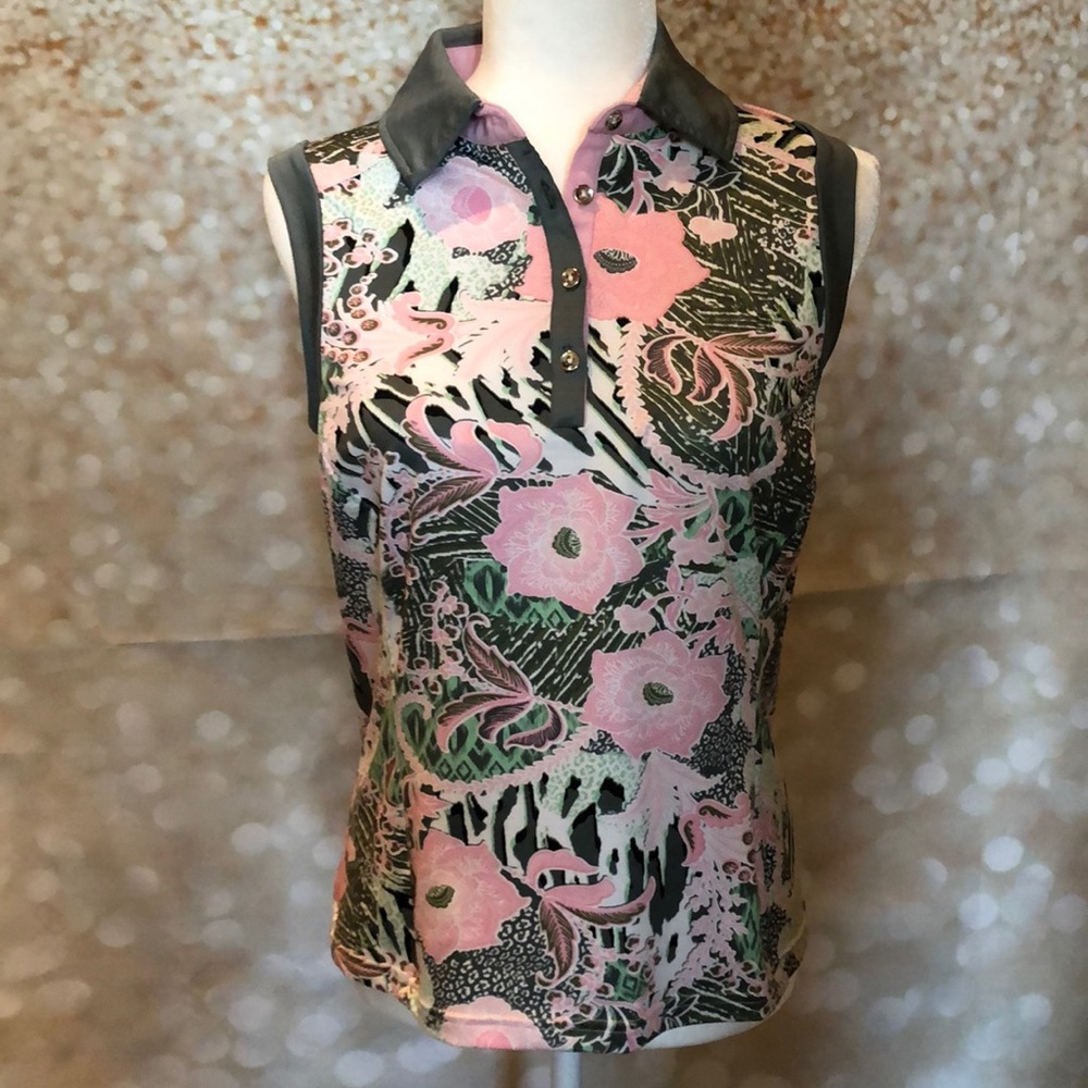 GG Blue women’s sleeveless golf polo